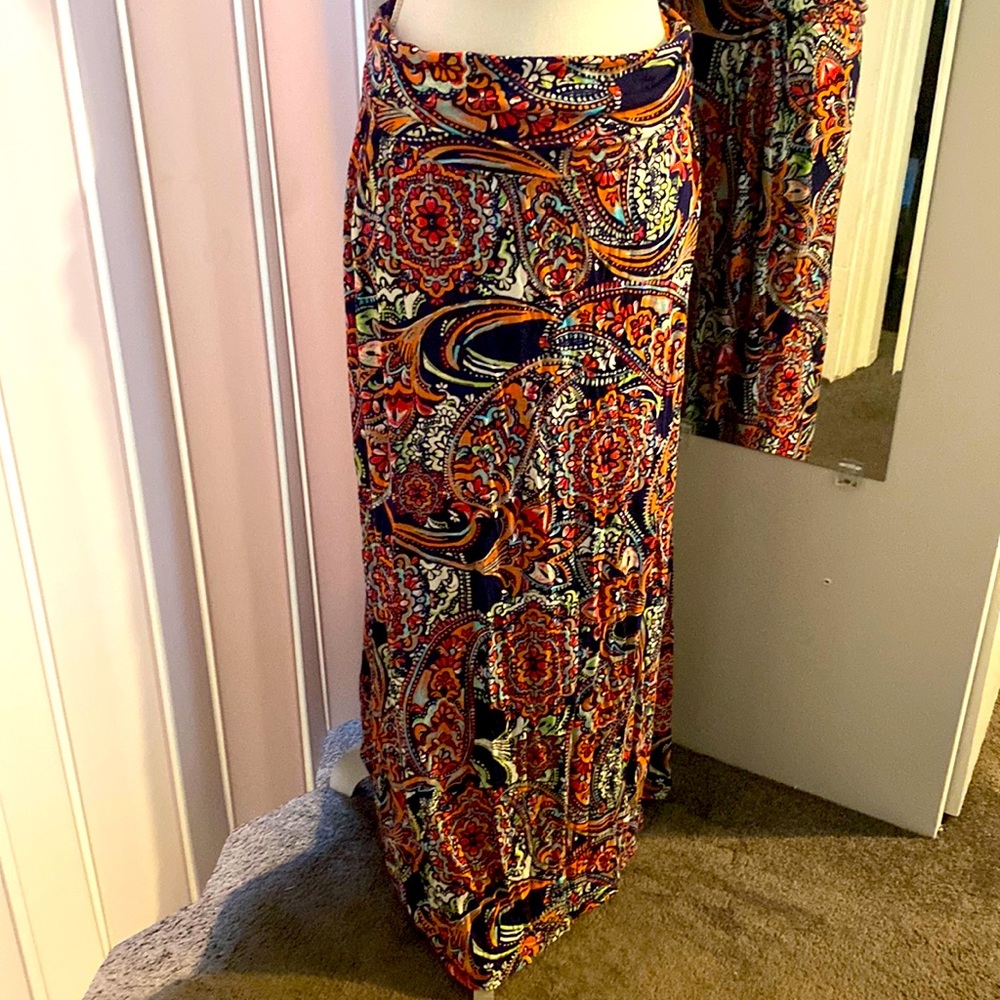 Bright paisley maxi skirt